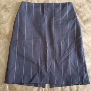 Express Navy Striped Midi Skirt